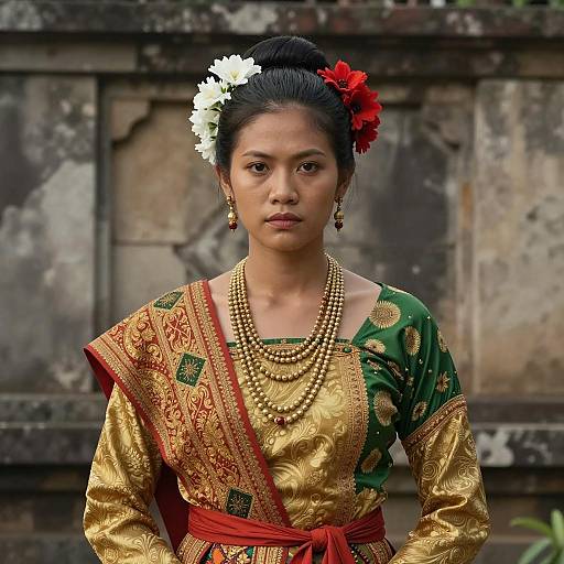 Filipina Woman in Traditional Costume
