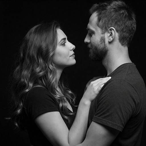 Black-and-White Intimate Couple Portrait