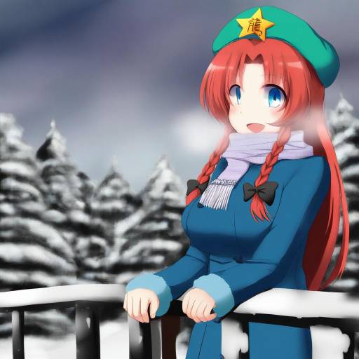 Anime Girl in Winter Park