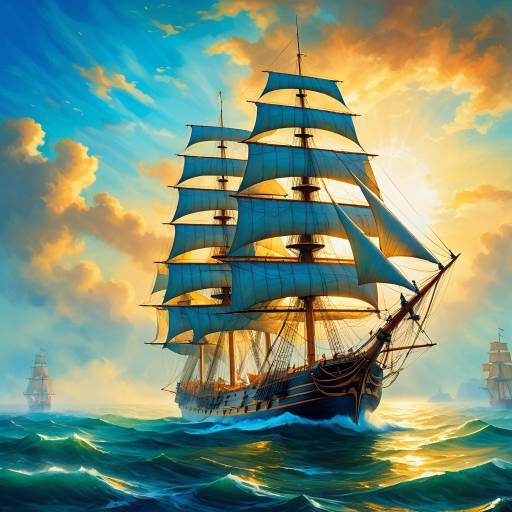 Historic Sailing Ship at Sunset