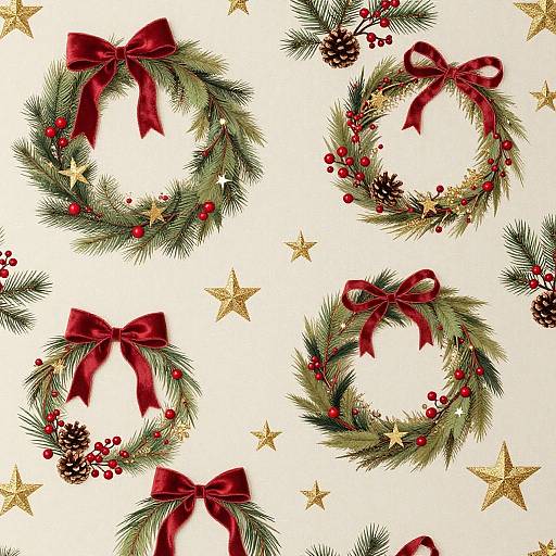 Luxurious Christmas Garland Wallpaper