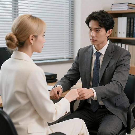 Intimate Office Moment Between Colleagues