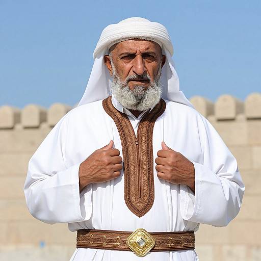 Portrait of Middle Eastern Elder in Robe