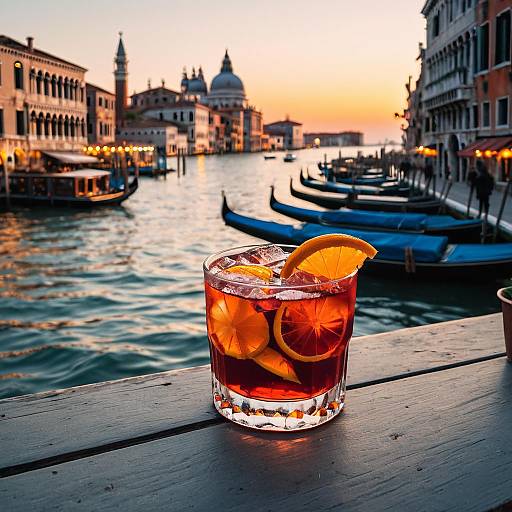 Photoreal Venice Canal Café at Sunset