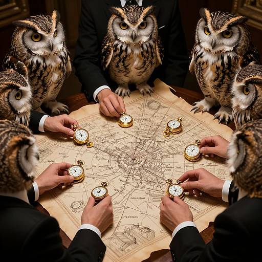 Owls in Tuxedos with Time Map