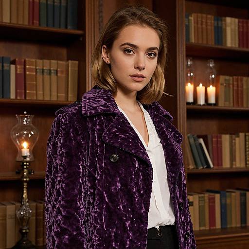 Vintage Elegance with Velvet Jacket