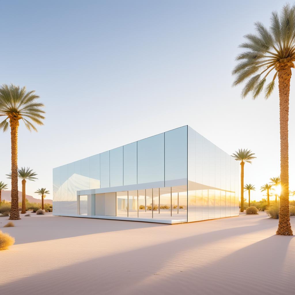 Quartz-Shaped Glass Building at Daybreak