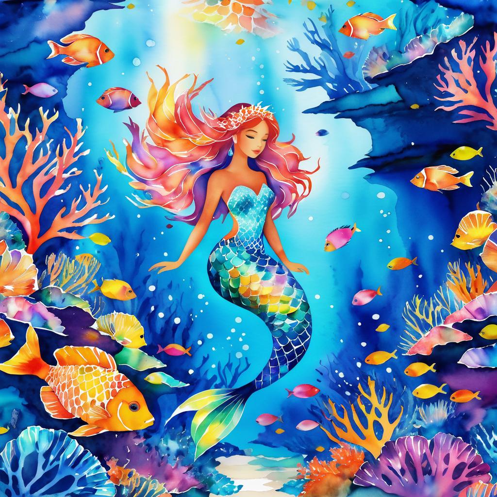 Serene Mermaid in Underwater Paradise