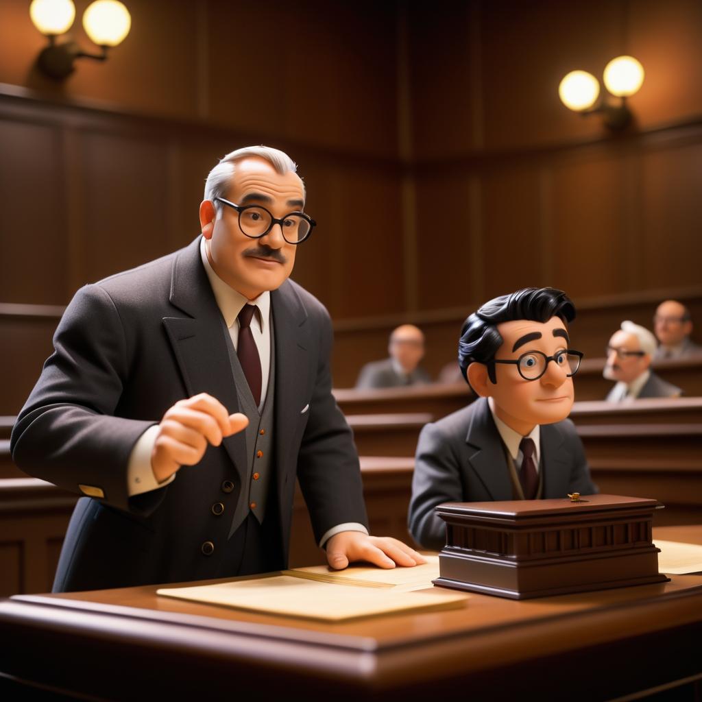 Humorous Pixar-Style Courtroom Adventure