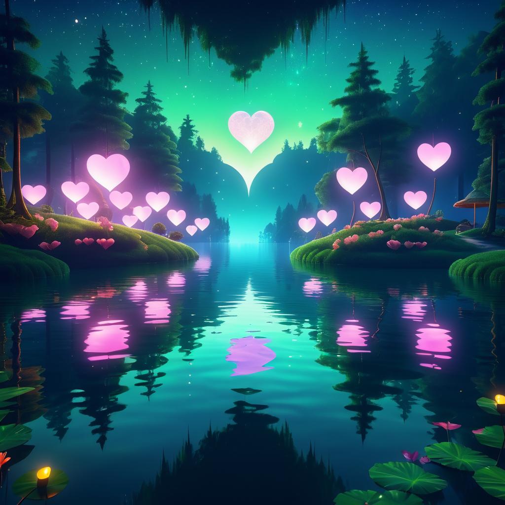 Enchanting Heart-Shaped Lake on Valentine's Day