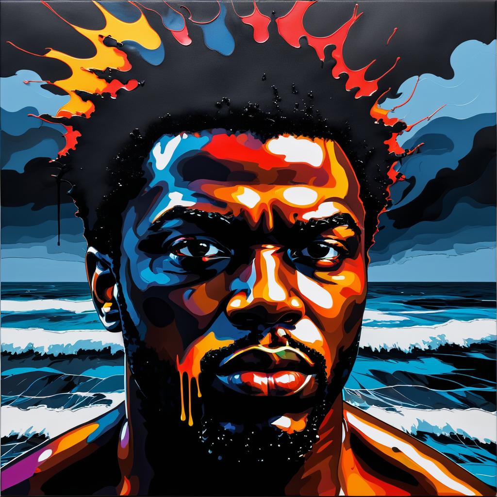 Fierce Black Man in Pop Art Style