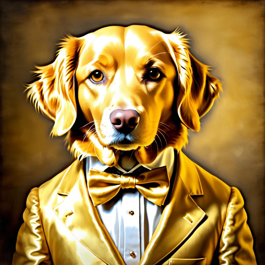 Mannerist Golden Retriever in Bowtie