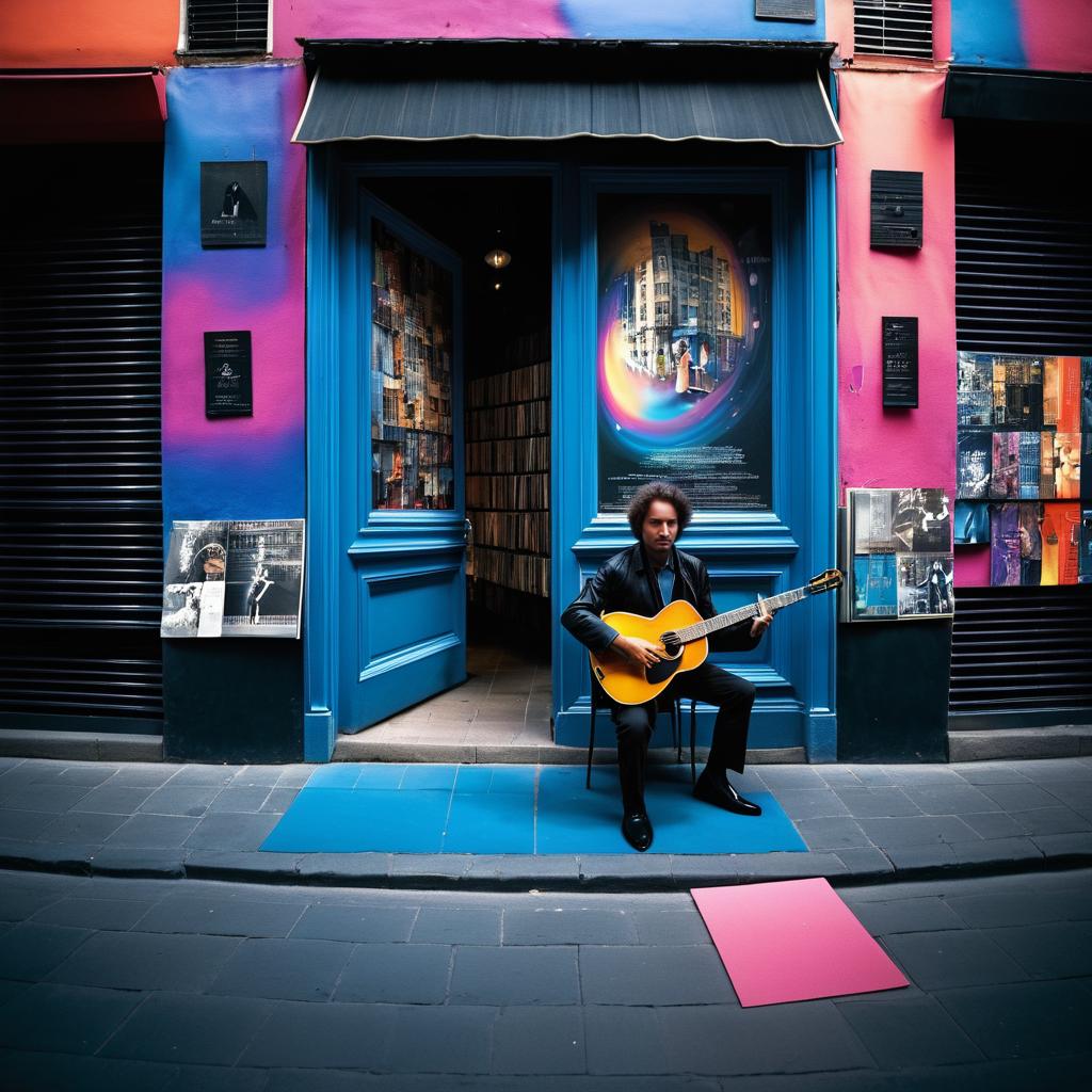 Surreal Street Musician Inspired by Huxley