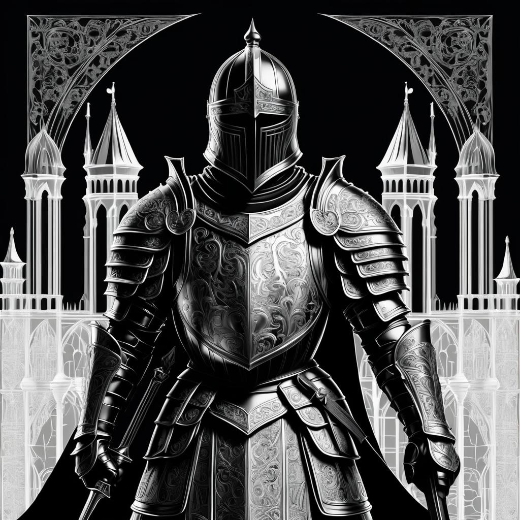 Shadow Knight: Retro Coloring Book Style