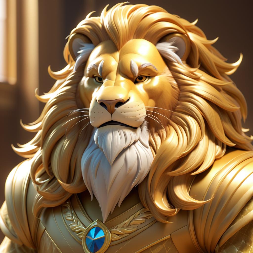 Majestic Anthropomorphic Lion Character Concept