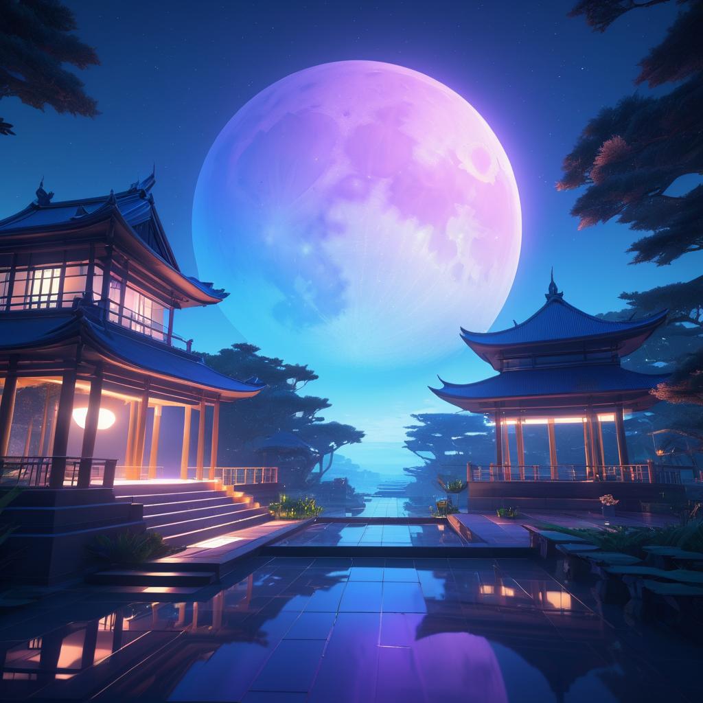 Surreal Moonlit Landscape in Unreal Engine