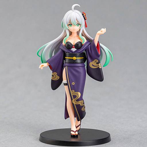 Anime Figurine in Purple Kimono