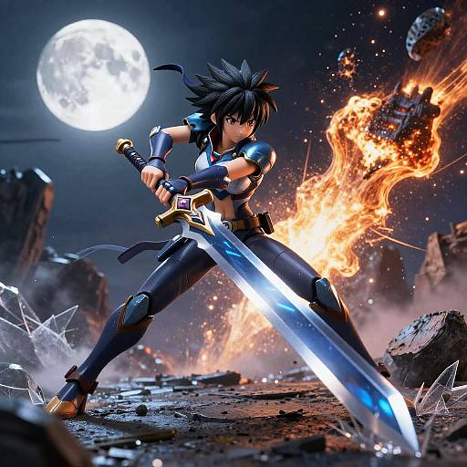 Epic Mecha Anime Battle Scene