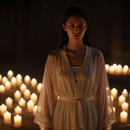 Candlelit Sheer Robe in Darkness