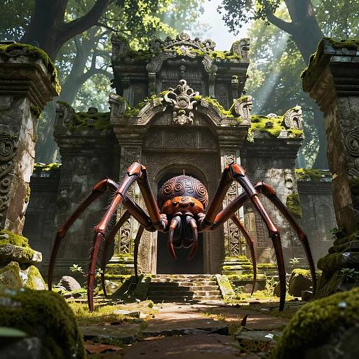 Massive Spider Pokemon at Ancient Temple