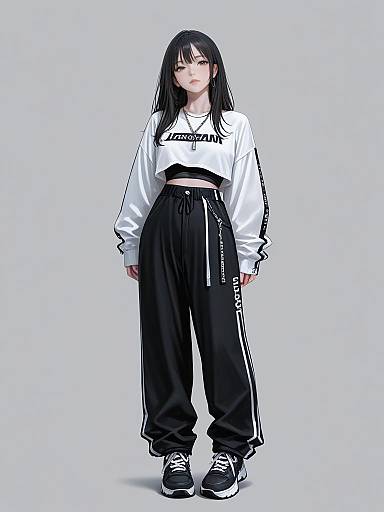 Streetwear Woman Full Body Portrait