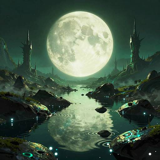 Futuristic Alien Nightscape