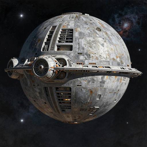 Realistic Detailed Death Star Illustration