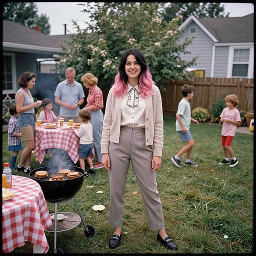 Vintage Backyard Barbecue Portrait