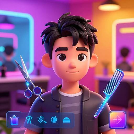 3D Haircut Simulator With Custom Styles