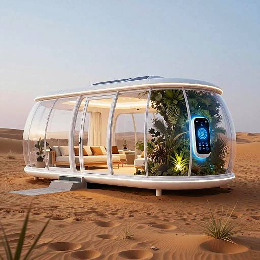 Futuristic Solar-Powered Desert Bubble House