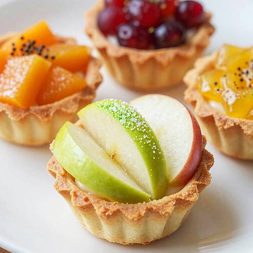 Close-Up of Colorful Fluted Tartlets