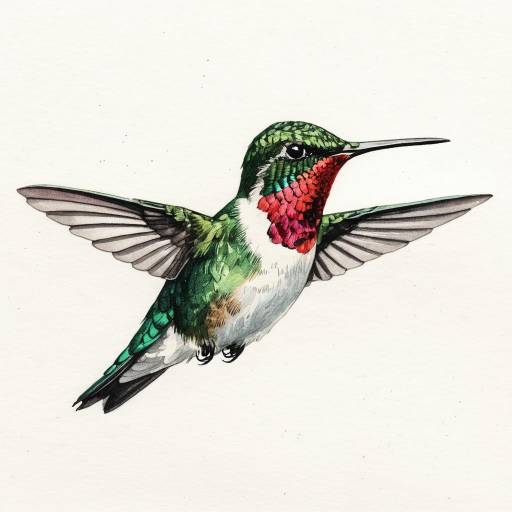 Whimsical Hummingbird Watercolor Illustration