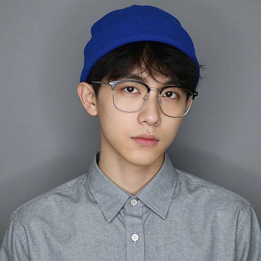 Realistic Casual Male Portrait with Glasses