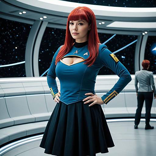 Female Star Trek Cosplayer in Uniform