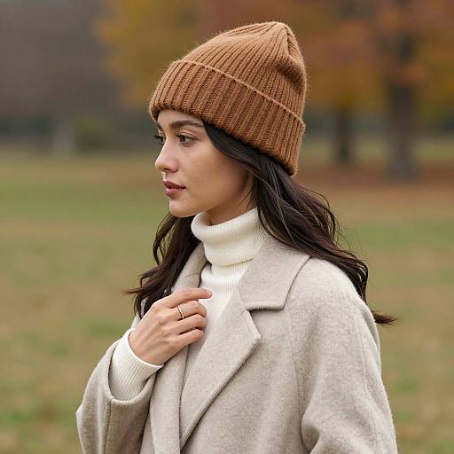 Serene Autumn Profile of a Woman