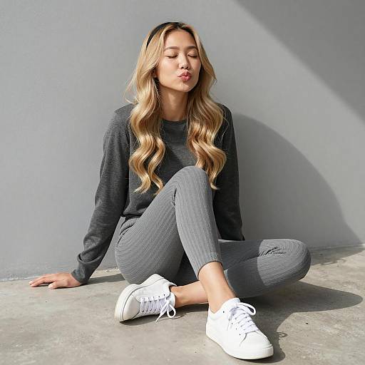 Serene Moment of an Asian Woman