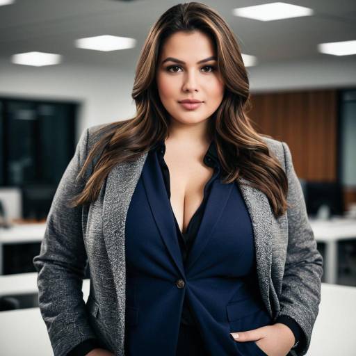 Confident Plus Size Woman in Office Outfit