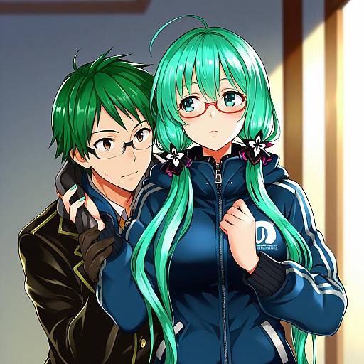 Illustration of Gumiya, vocaloid in the style of Pukara