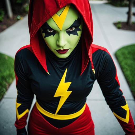 Cosplayer in Lord Hater Costume with Green Face Paint