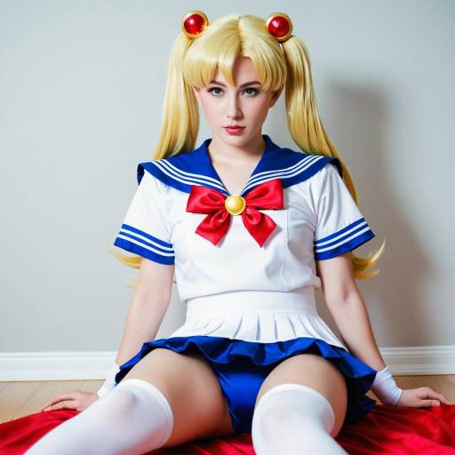 Male Sailor Moon Cosplayer in Detailed Costume