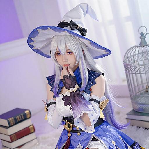 Young Witch Cosplay with Books