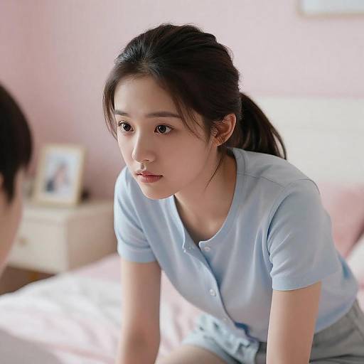 Candid Moment in a Cozy Bedroom