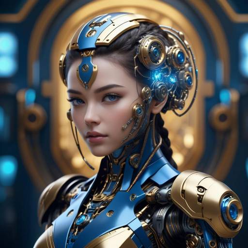 Futuristic Female Cyborg Portrait in 8K