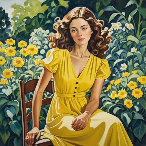 Confident Woman in Vibrant Garden Confident Woman in Vibrant Garden