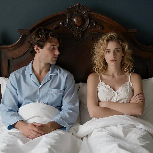 Intimate Bedroom Portrait of Couple