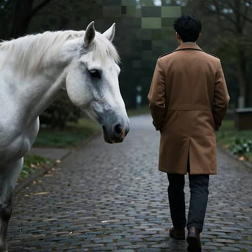 Mysterious Man and Ghostly Horse
