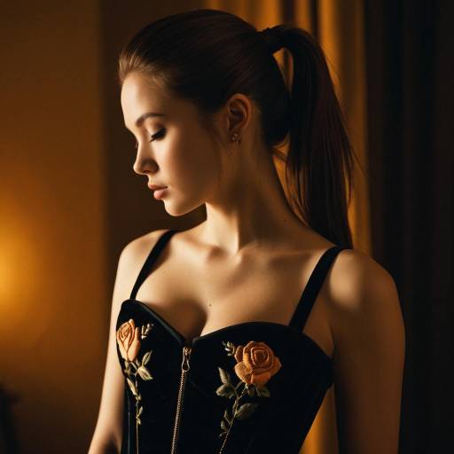 Elegant Character in Velvet and Roses