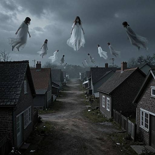 Surreal Ghostly Children in Town