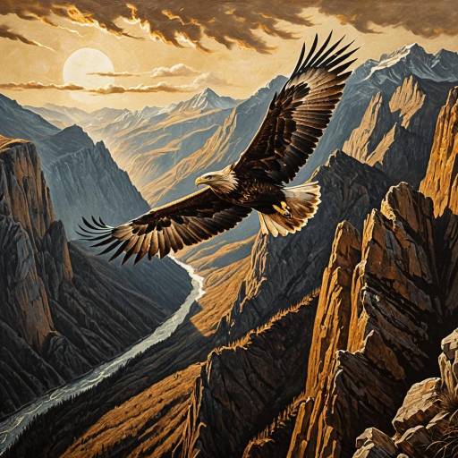 Majestic Golden Eagle Over Rugged Peaks