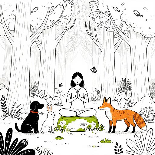 Serene Forest Meditation Scene